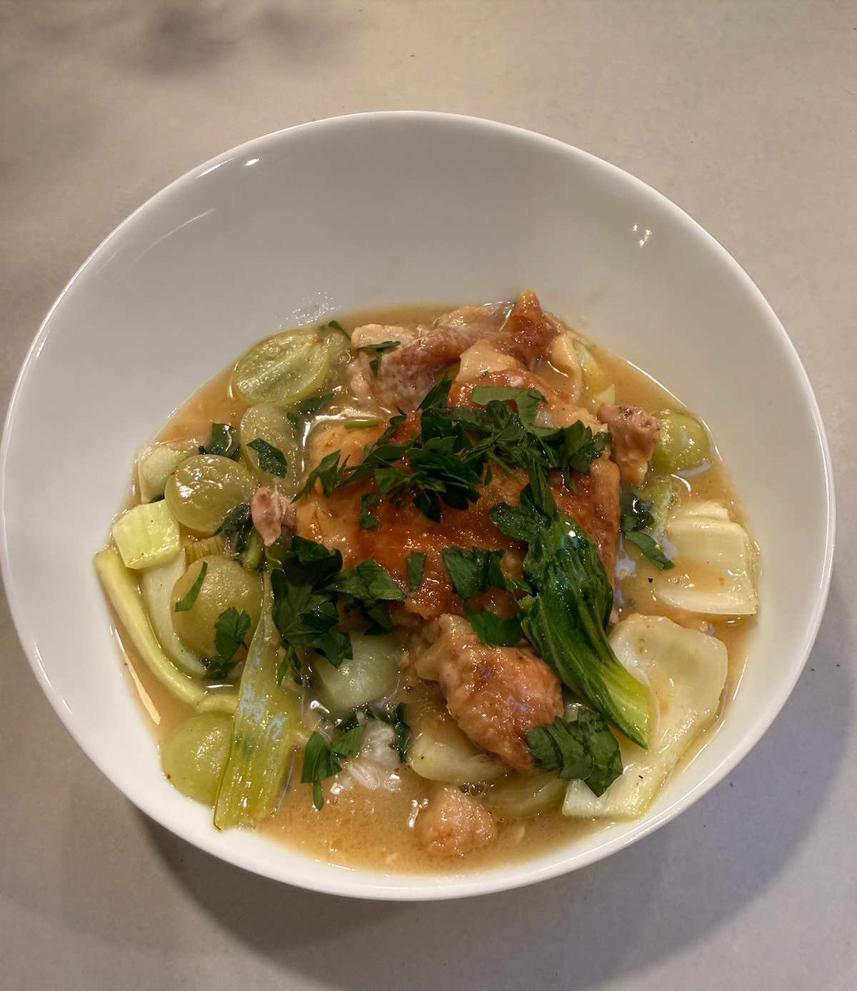 Spring Greens Chicken Stew