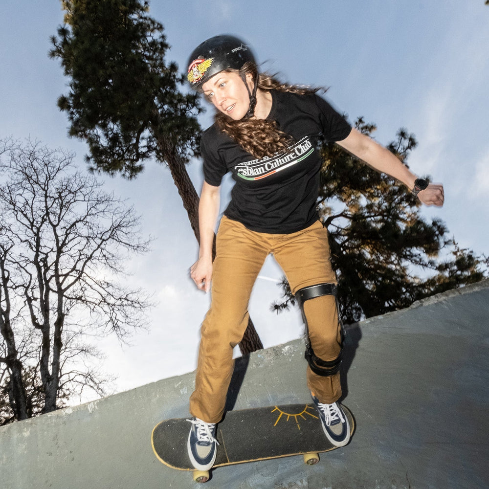 Kim Horton skate boarding